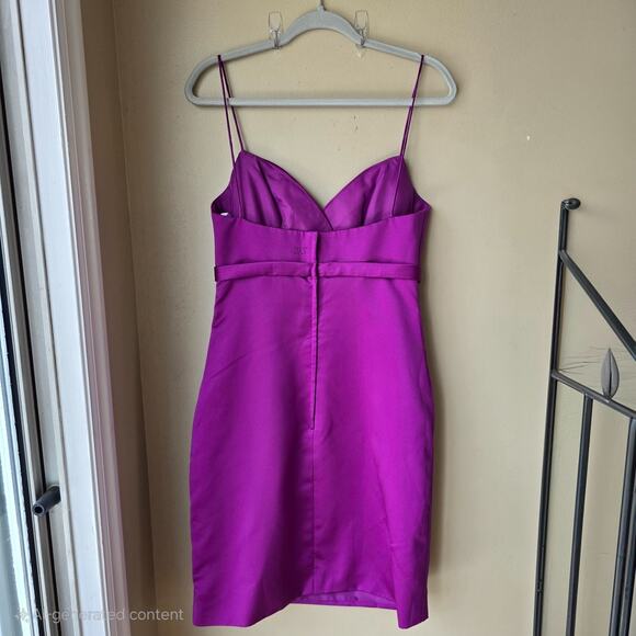 Purple Satin Mini Homecoming Dress Sleeveless Party Cocktail Size 10 M NWT - Picture 5 of 12